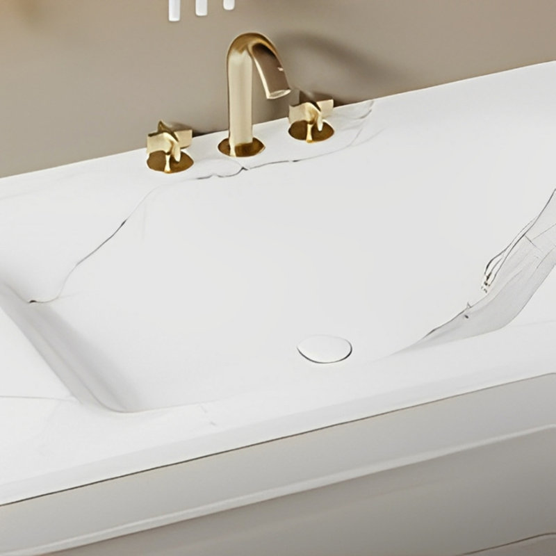 Armoire de salle de bain crème, H 19,68 po x l 51,18 po x P 21,65 po
