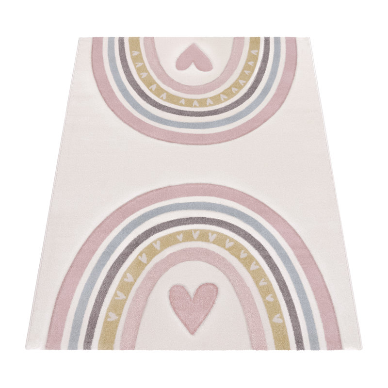 Rectangle Polypropylene Rug, Rectangle 6'7" x 9'6", Pink