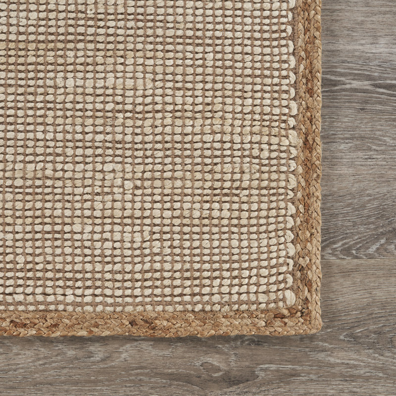 Tapis brun clair / blanc cassé Circleville, Rectangle 5 pi x 7 pi 9 po