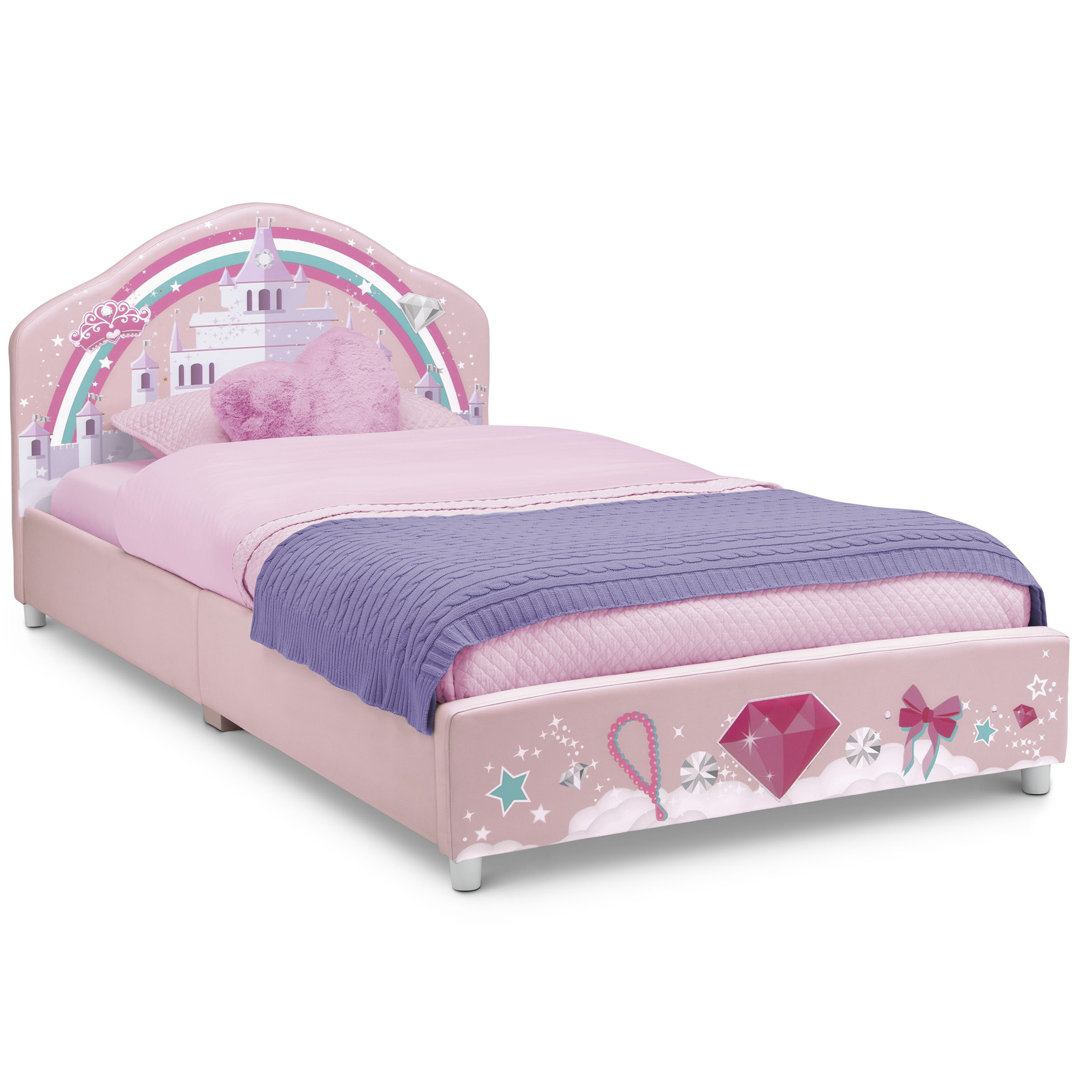 Delta Children Princess Upholstered Twin Bed, Pink Delta Children