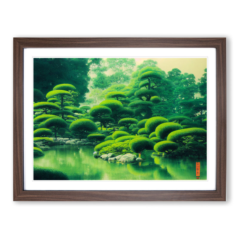 Japanese Garden Vol.5 - Framed Print, 25cm H x 34cm W x 2cm D, Walnut Framed