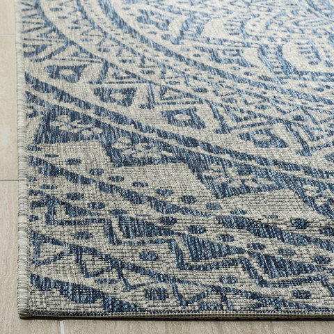 Atlanta Hooked Grey/Blue Area Rug