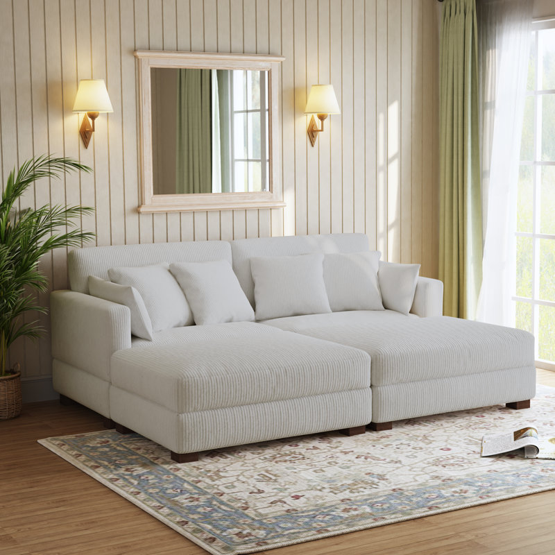 Bentura 88 223.5Cm Square Arms Modular Sofa, Beige