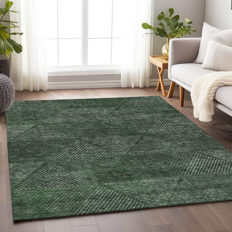 Premium Machine Washable Prisco Fern Rug, Rectangle 3' x 5'
