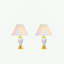 Ensemble de 3 lampes en céramique, lampes de table et sur pied, finition ivoire