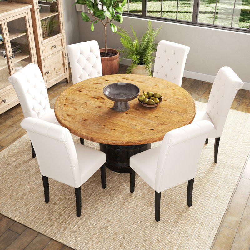 Alcaria 18.7'' H Tufted Upholstered Parsons Chair, White