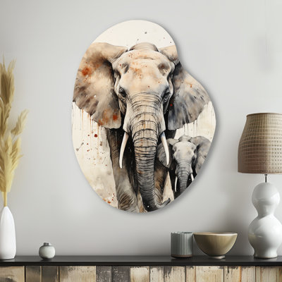 Tendra - Éléphant asymétrique, décoration murale, reproduction de sculpture murale en métal de forme unique