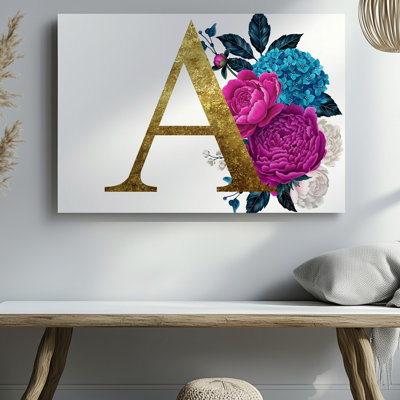 Reproduction d'art sur toile, "Une grande lettre ornée A", "Attention au centre"