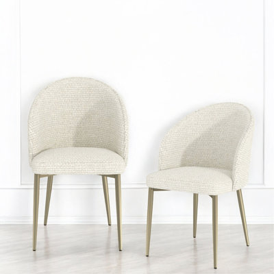 Cora White Fabric Side Chair (Set Of 2)