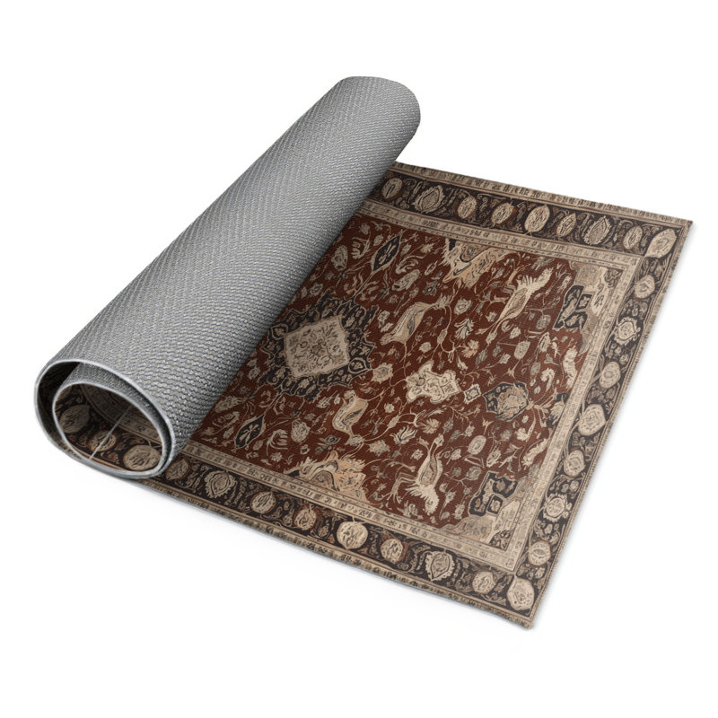 Tapis d'intérieur et d'extérieur brun Persian, Rectangulaire 3 pi x 5 pi