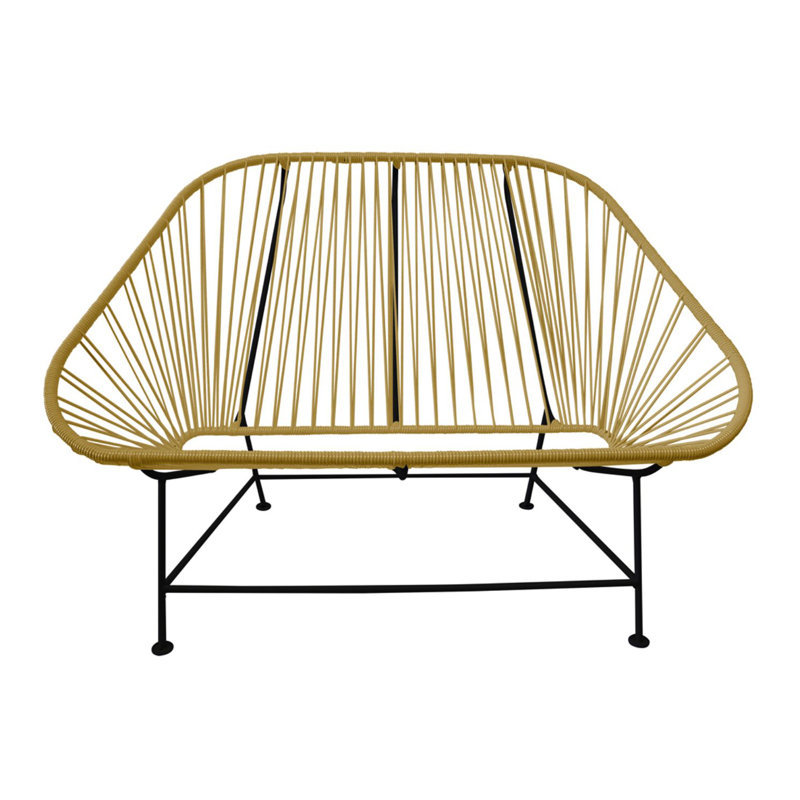 InLove Indoor/Outdoor Handmade Loveseat, Gold/Black
