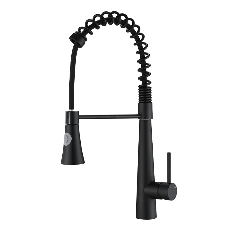 Commercial Matte Black Kitchen Faucet With Pull Down And Magnetic Docking, Versatile Use Faucet, Pull-Down Spray Steel