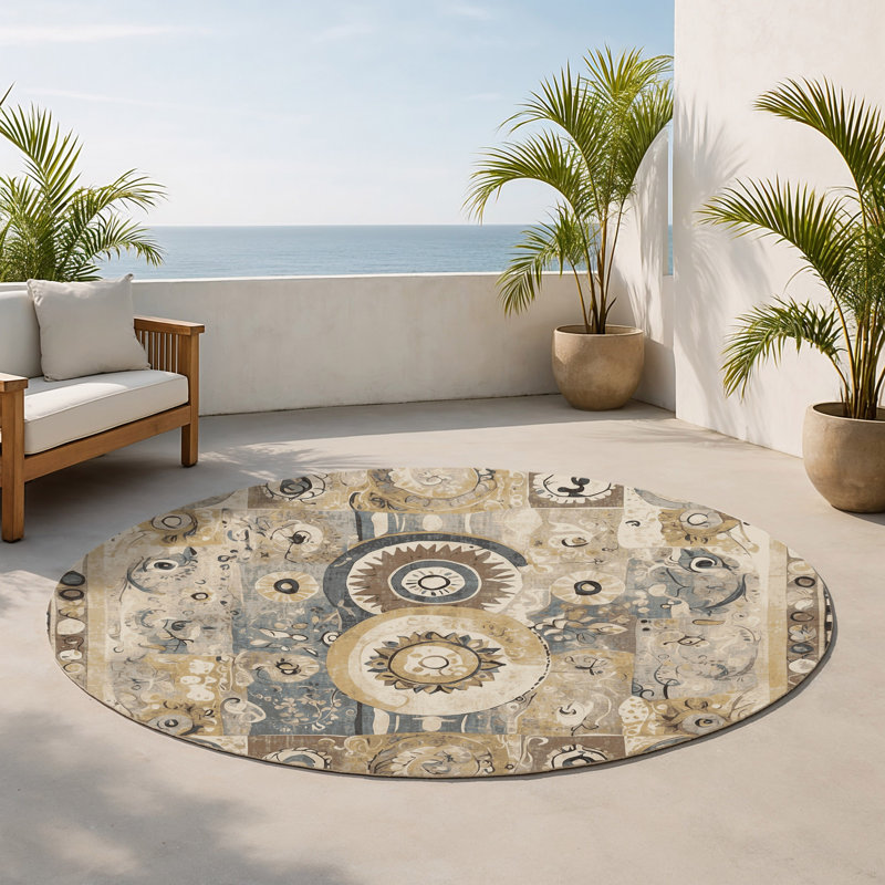 Tapis intérieur et extérieur Energetic Streak, Rond 5 pi
