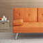 Canapé-lit de bureau 67 po en cuir orange double pliable avec table basse 67 po-1419146401
