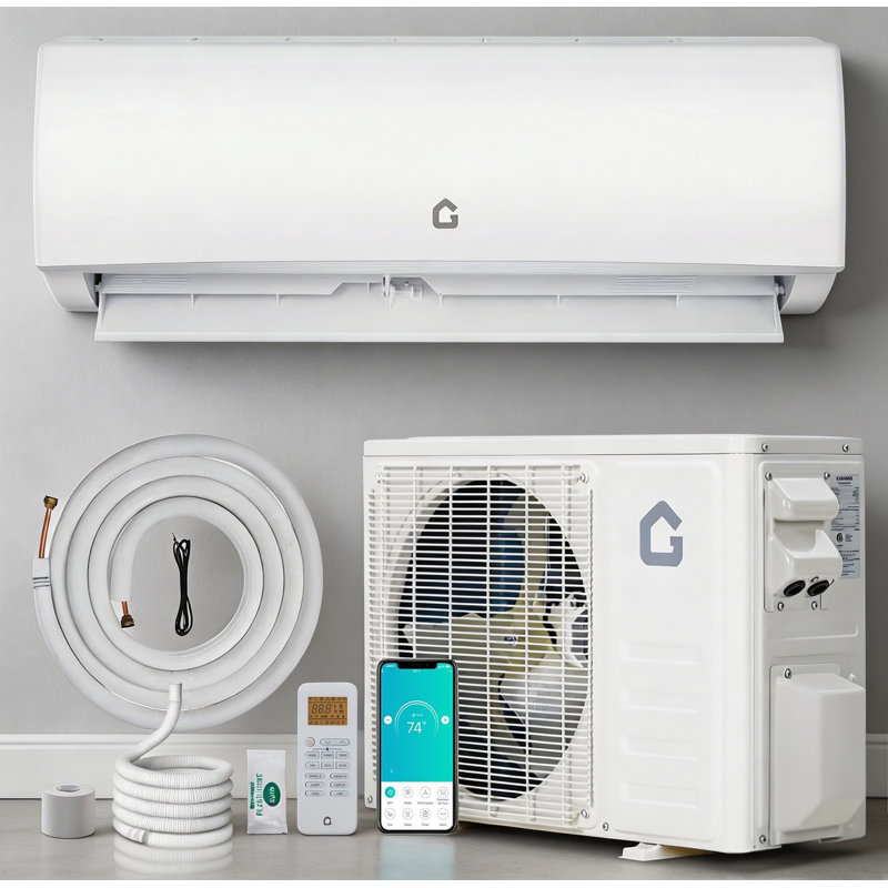 Mini système de thermopompe 24 000 BTU WiFi - 21 SEER2 ultra efficace, climatiseur mural 208 / 230V et chauffe, refroidit et chauffe jusqu'à 1500 pieds carrés, y compris la trousse d'installation
