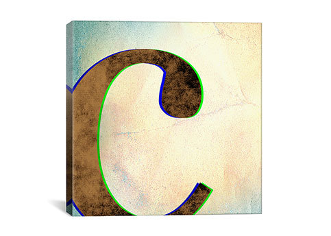 par 5by5collectif - Estampe numérique sur toile tendue avec châssis, C, H 12 po x l 12 po x P 1,5 po