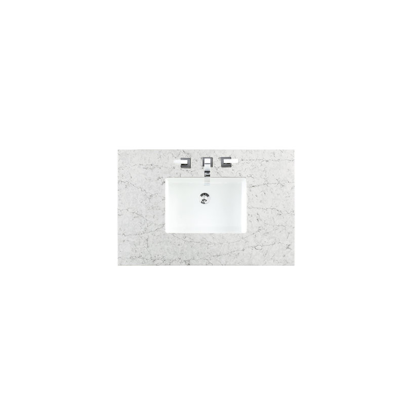 Hudson 36'' W Single Vanity, Eternal Jasmine Pearl, Light Natural Oak, 8" Widespread