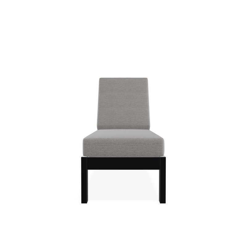 Chaise longue sans accoudoirs en polyester à 3 positions Leeward, Toile granit Sunbrella®, Noir