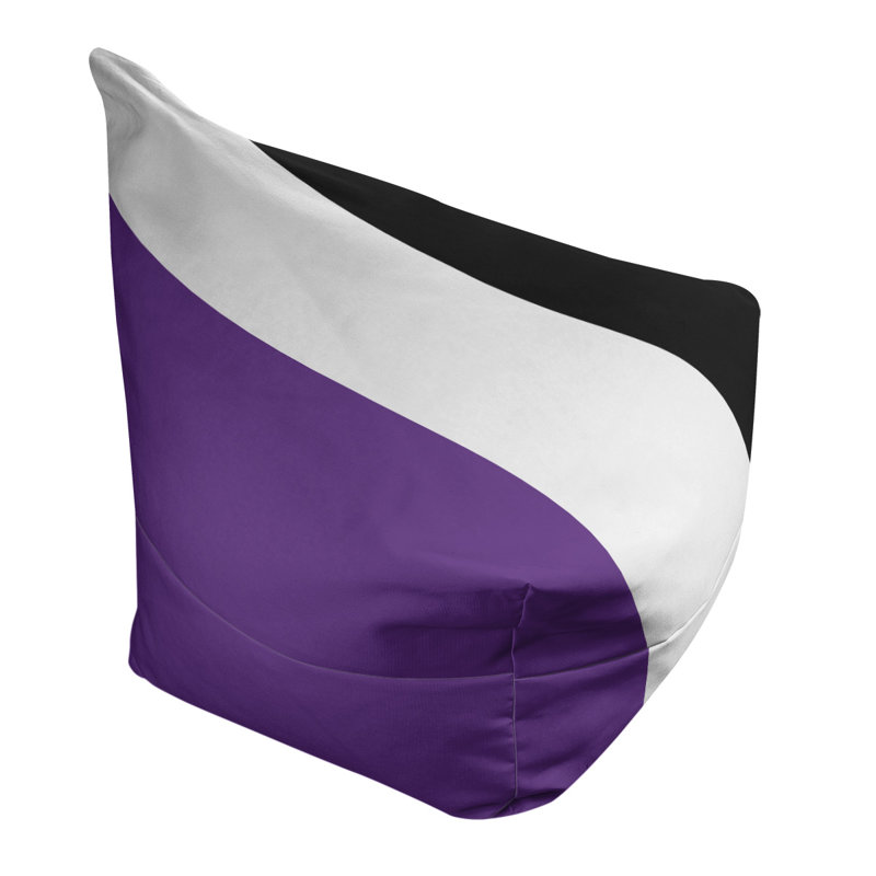Sacramento Bean Bag Chair & Lounger, 31" x 38" x 42", Purple/White/Black