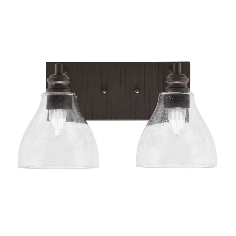 Éclairage pour meuble-lavabo à 2 lumières Jarka, Transparent, Nickel brossé