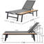 Chaise longue en aluminium légère pour l'extérieur avec entretien - table d'appoint, siège réglable, matériau en filet, structure à éclats profonds de 77 pouces, réglable