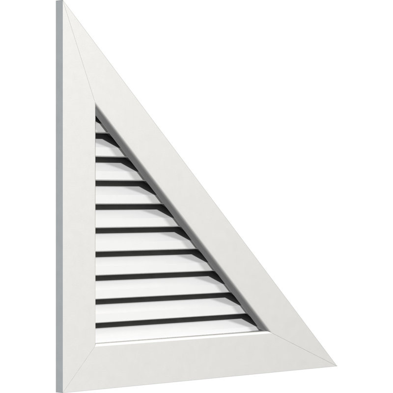 Triangle droit en PVC - conduit à pignon droit avec cadre plat blanc, H 21,25 po x l 36,625 po x P 3 po, Brai 7/12