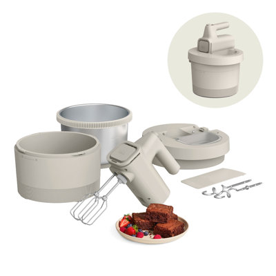 Bella 3.5 QT Hand Stand Mixer, Oatmilk