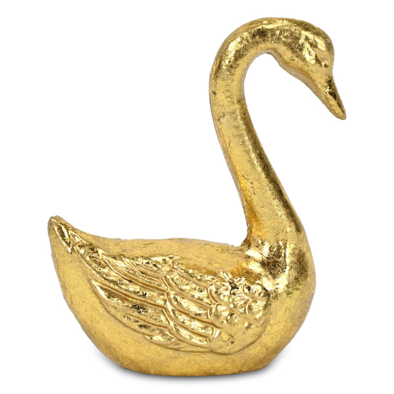 Thalassa 4.25" Cast Iron Swan Figurine - Gold