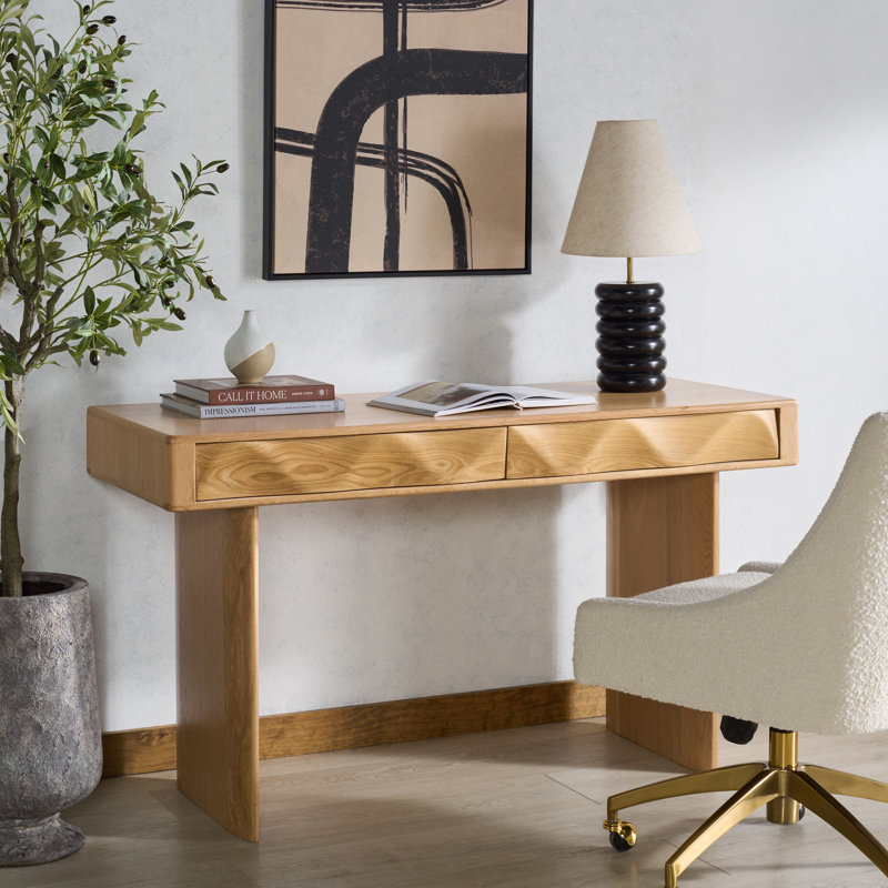 Bureau en bois 2 tiroirs Nikoletta