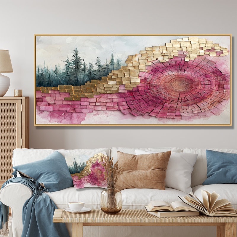 Genovieve - Landscapes Large Wall Art, H 28 po x l 60 po, Cadre flottant, Brun