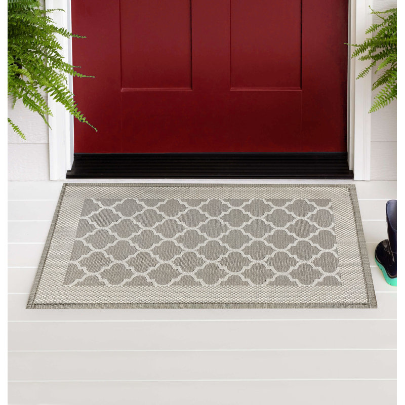 Tapis de porte polyvalent en caoutchouc robuste antidérapant toutes saisons, Beige