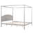 Glorious King Size Canopy Platform Bed With Headboard & Robust Legs, Grey Splendid Wash