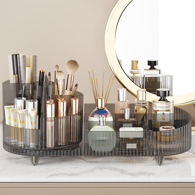 Organisateur de maquillage en plastique Zackarie, Gris