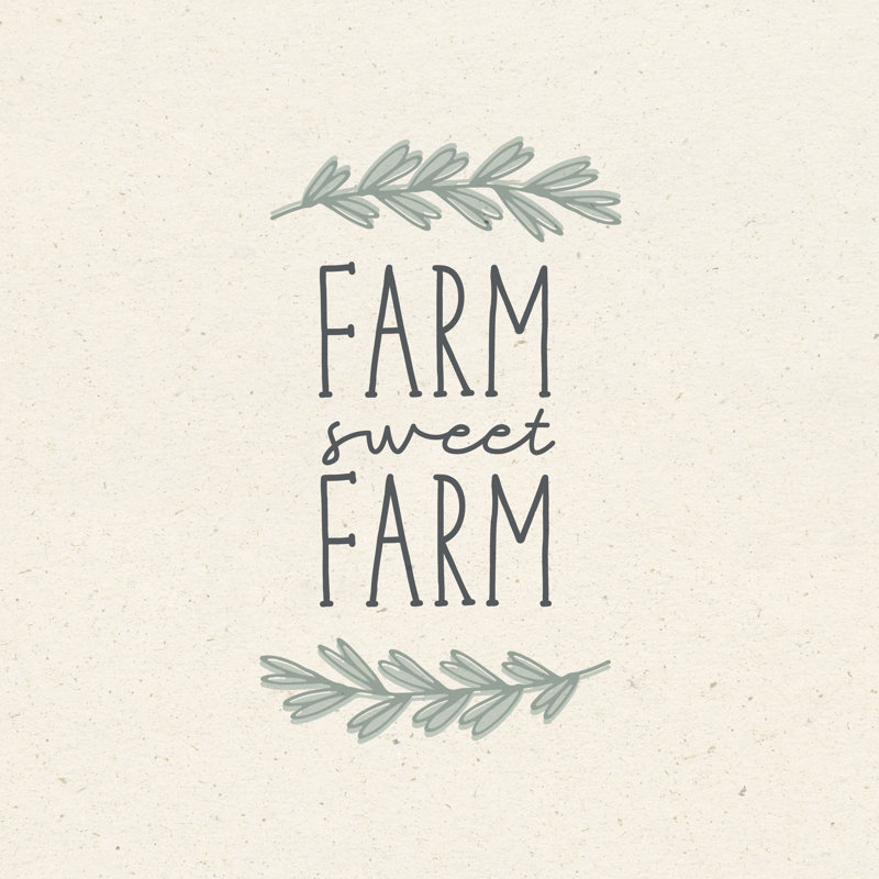 Sweet Farm par Wild Apple Portfolio - impression sur toile tendue, Papier avec cadre photo noyer, Oui, H 30 po x l 30 po
