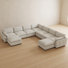 Lavonia Chenille Waterproof U-Shaped Sectional Sofa With Down-Filled Cushions & Double Ottomans