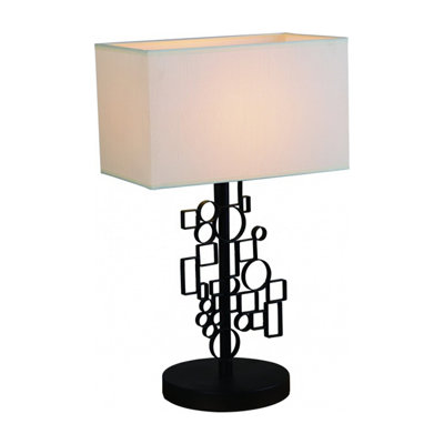 Lampe de table à base géométrique noire 1 lumière Transitional