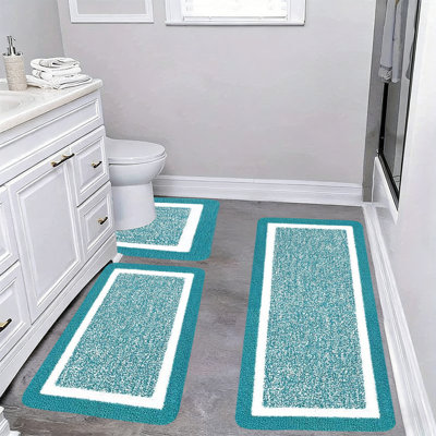 Ensembles de très grands tapis de salle de bain 3 pièces Tapis de douche pour salle de bain avec tapis de toilette en forme de U