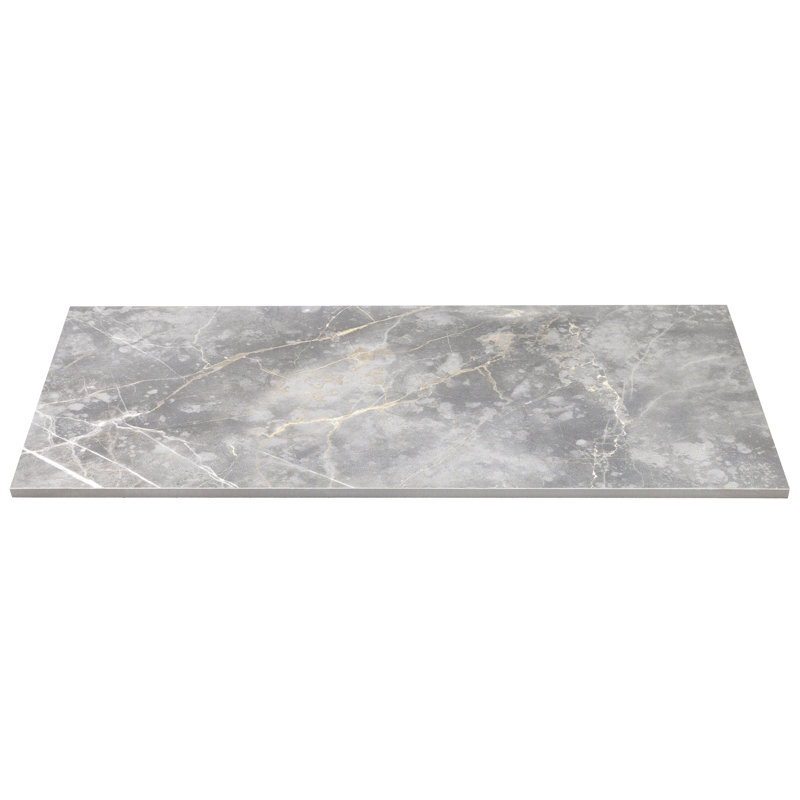  Elegant 12" x 24" Porcelain Marble Look Wall & Floor Tile, Gray