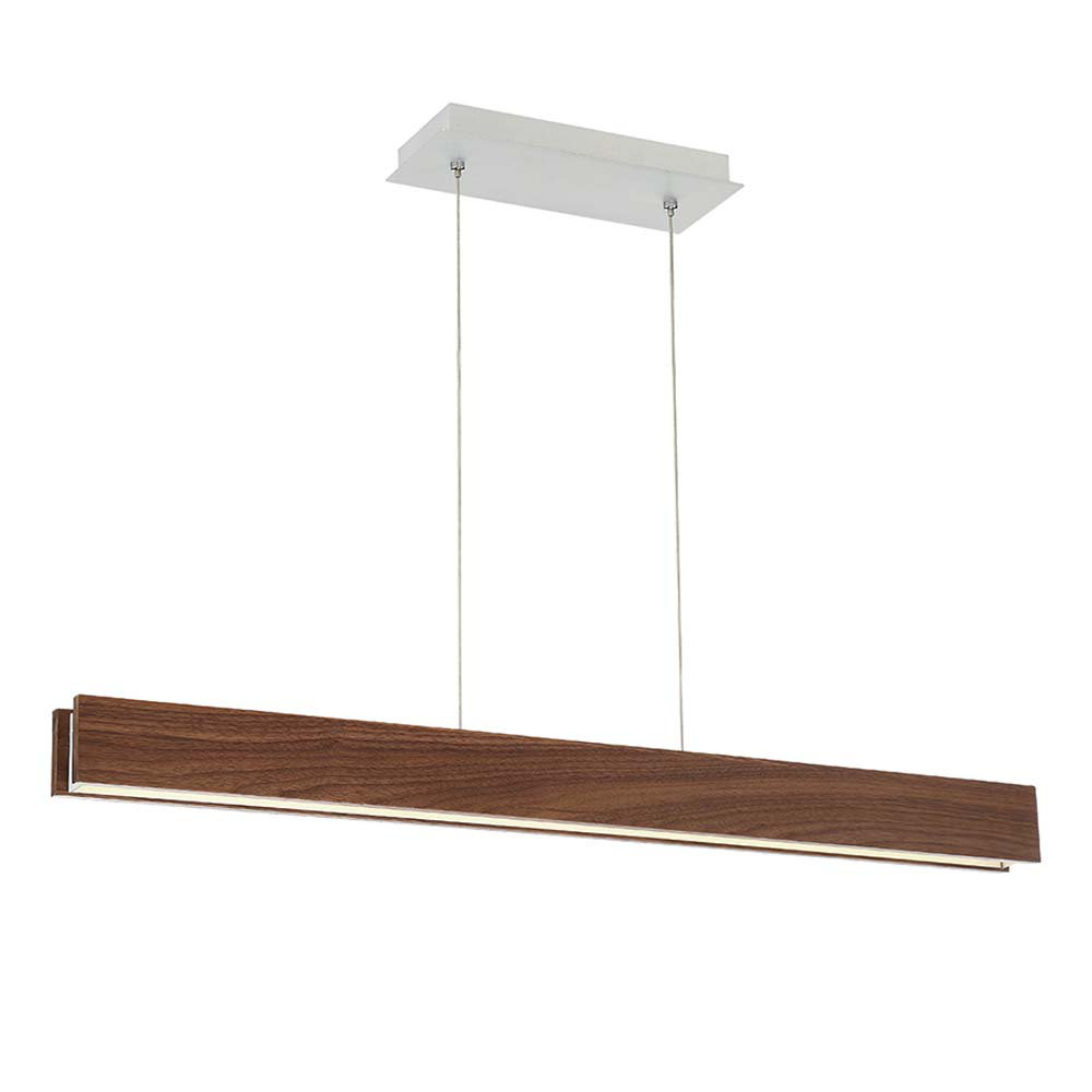 Drift Single Light Glass Dimmable LED Pendant, 3" H x 38" W x 2" D, Dark Walnut