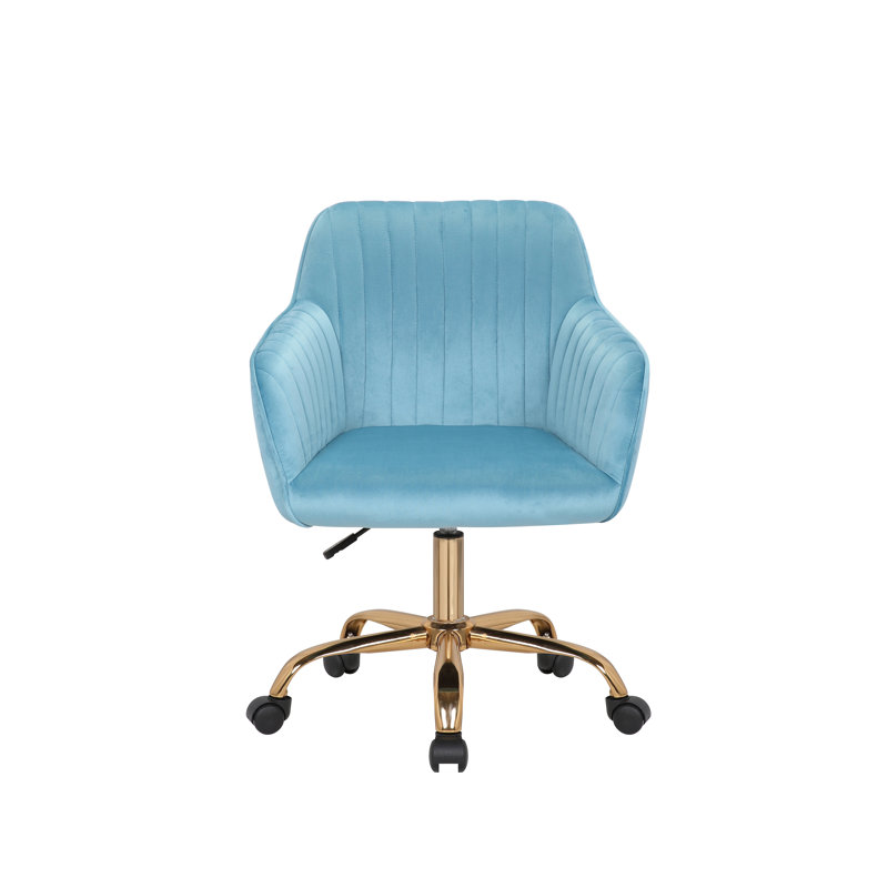 Kierulf Velvet Office Chair, Aqua