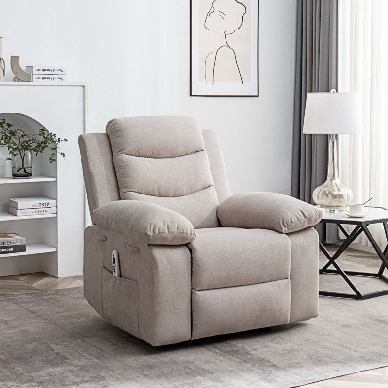 Fauteuil de massage chauffant, Velours beige