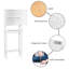 Armoire de rangement au-dessus de la toilette avec portes à double aération et tablette ouverte, armoire de rangement de salle de bain pour articles de toilette, économiseur d'espace blanc, collection Santorin