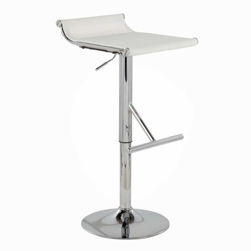 Tabouret de bar contemporain réglable, Blanc