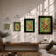 Monkey in Golden Vine Boho - Framed Print-1333455523-1333455533