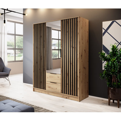 Secaucus 3 Door Solid + Manufactured Wood Wardrobe
