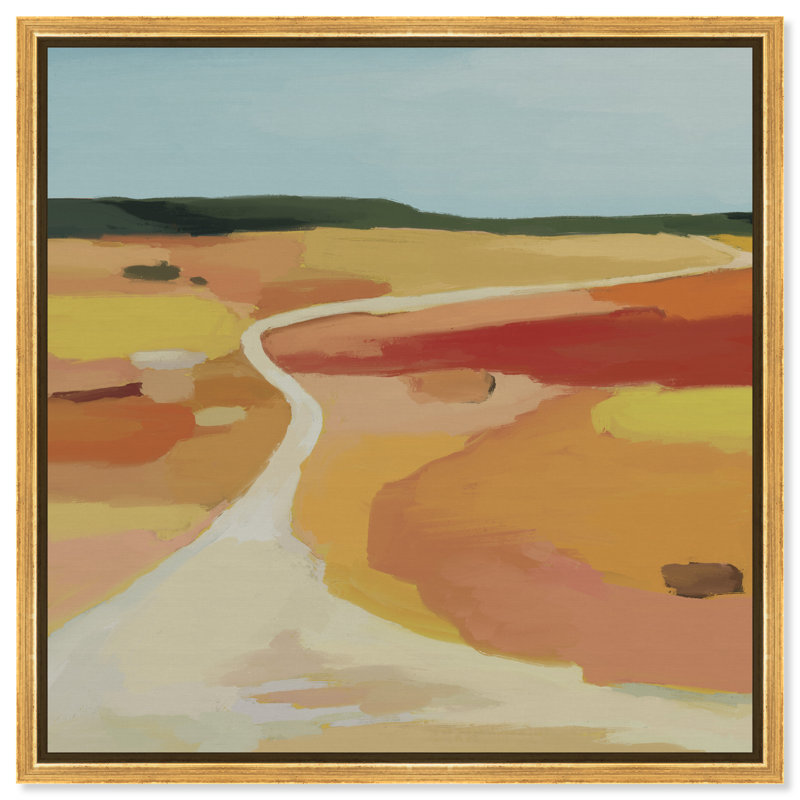 Yellow Road Print by Oliver Gal, 17" H x 17" W, Gold Floater Frame