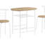 Ensemble de table de salle à manger compact 3 pièces avec structure en métal, idéal pour les petits espaces et les cuisines modernes, facile à nettoyer et peu encombrant., Ensemble de table de salle à manger