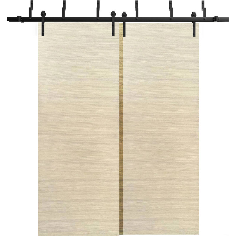Portes à panneaux coulissantes en bois lambrissé Planum, 48 po x 84 po, Placage naturel