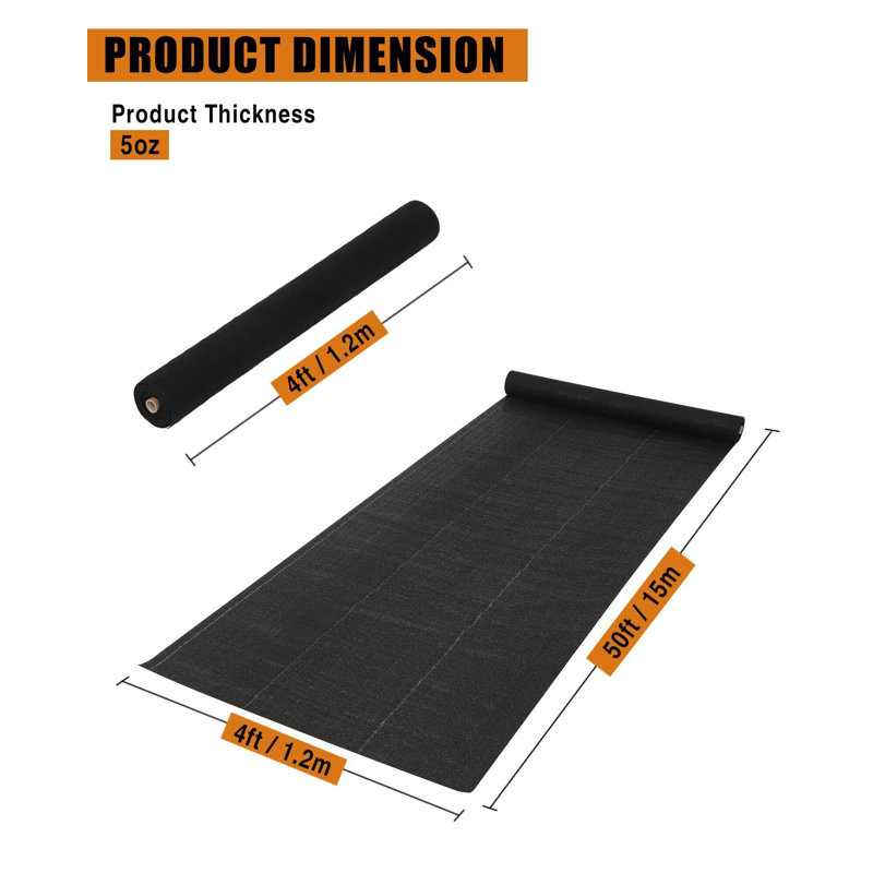 Weed Preventer, 4.33" H x 4.33" W x 49.21" D
