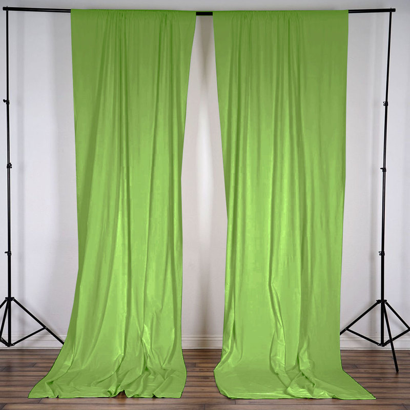 Antion Semi Sheer Curtain Single Panel, 56" x 120", Tea Green
